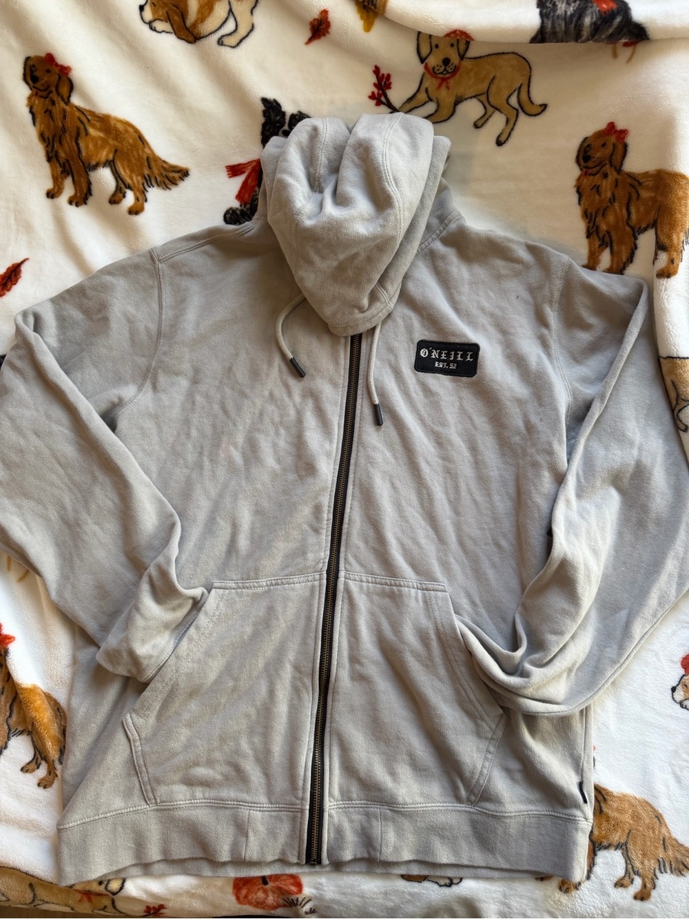 O'Neill Light Gray Zip-Up Hooded Jacket